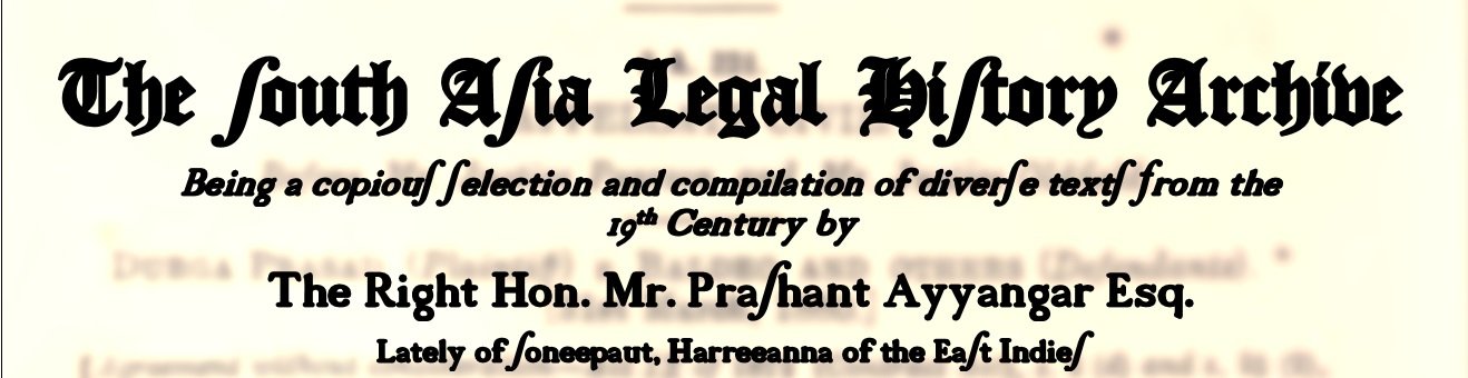 South Asian Legal History Archive